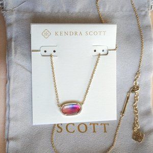Kendra Scott Elisa Gold Necklace in Watercolor Illusion with Dust Bag